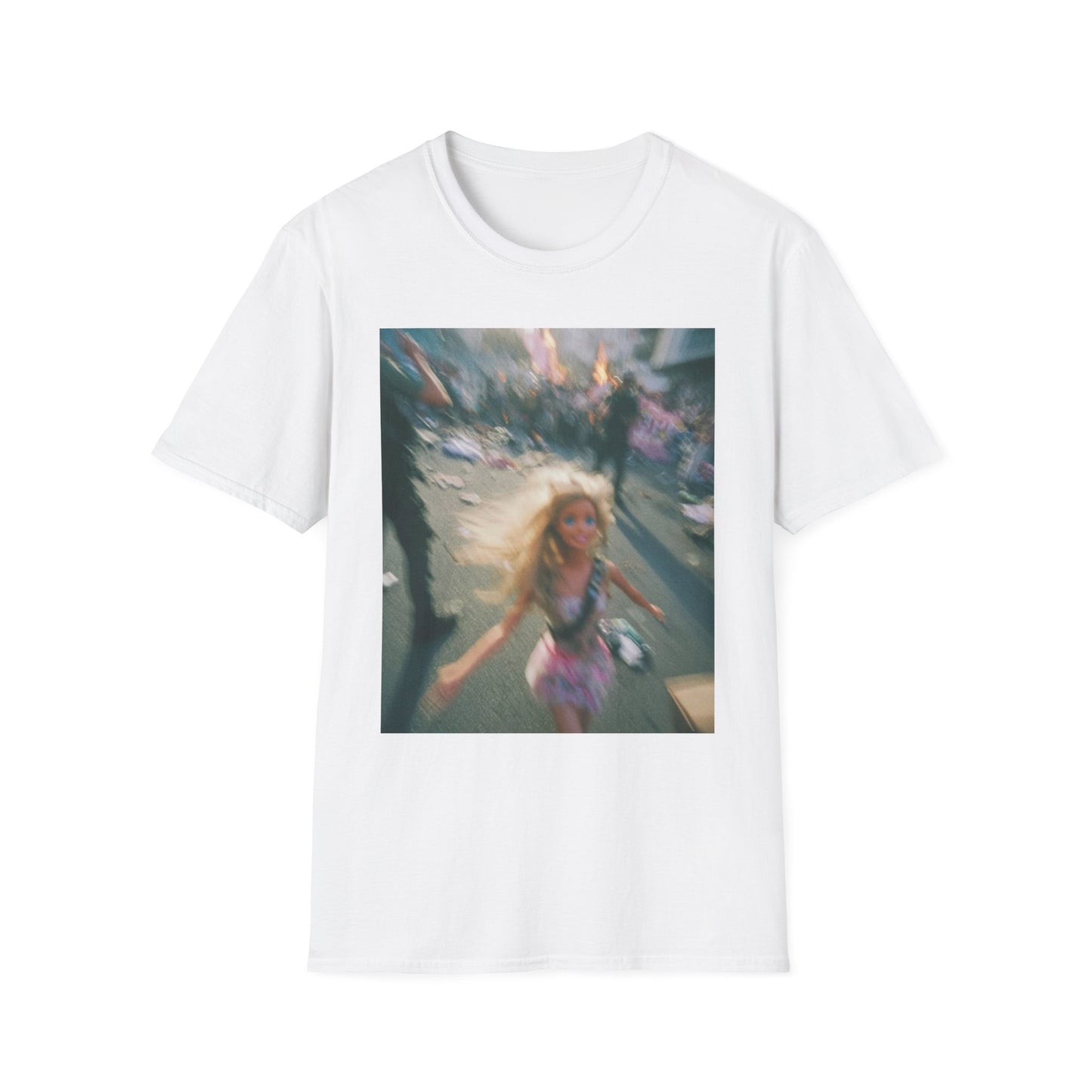 Blurred Carnival Photo T-Shirt — Vintage Festival Girl Graphic Tee