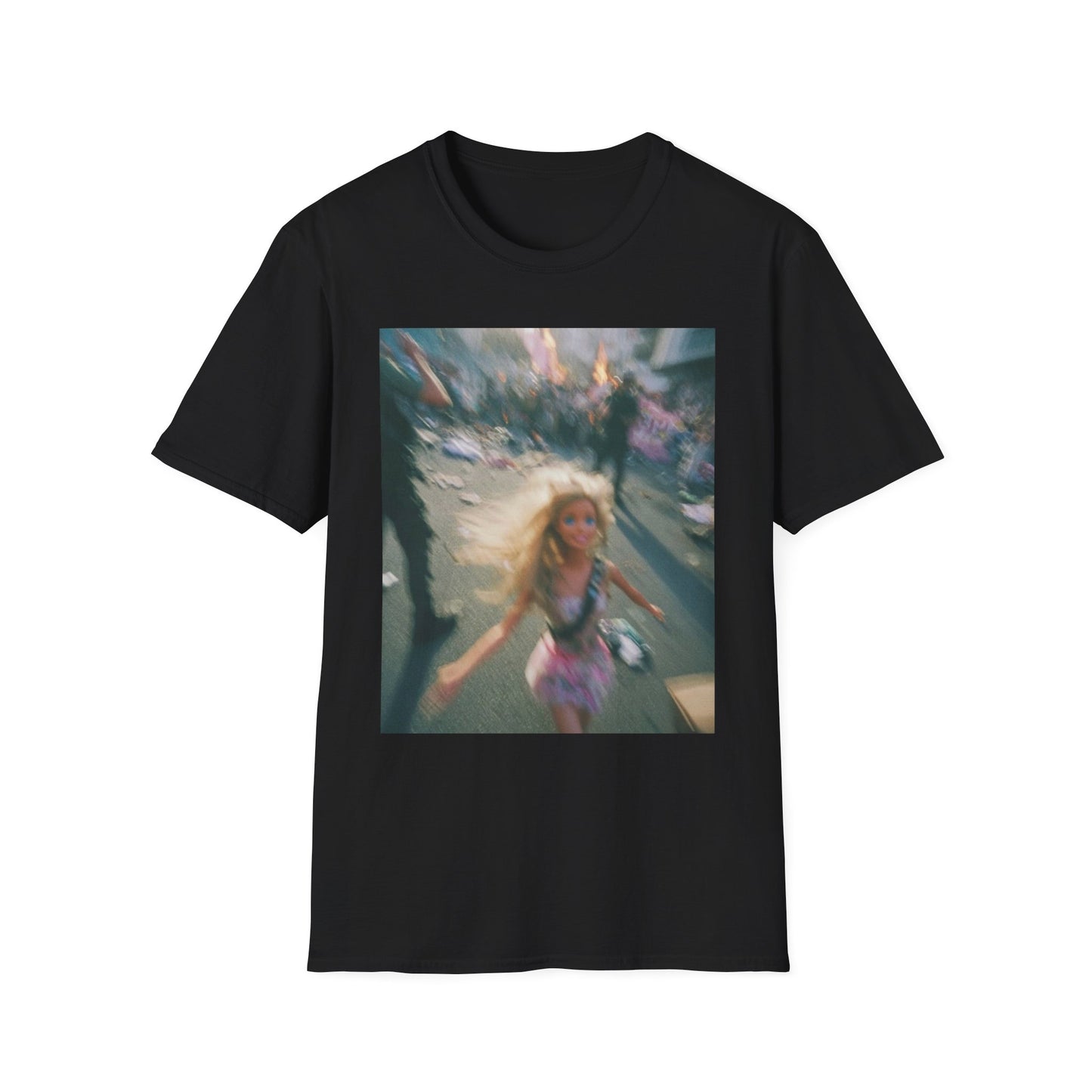 Blurred Carnival Photo T-Shirt — Vintage Festival Girl Graphic Tee