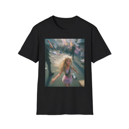 Blurred Carnival Photo T-Shirt — Vintage Festival Girl Graphic Tee
